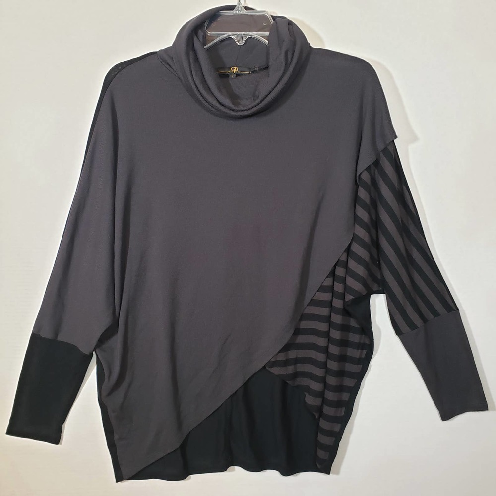 GB New York Layered Turtleneck Sweater Top Sz S Gianni Bini